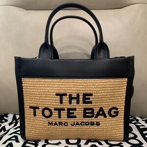 Marc Jacobs Black and Tan Woven Tote